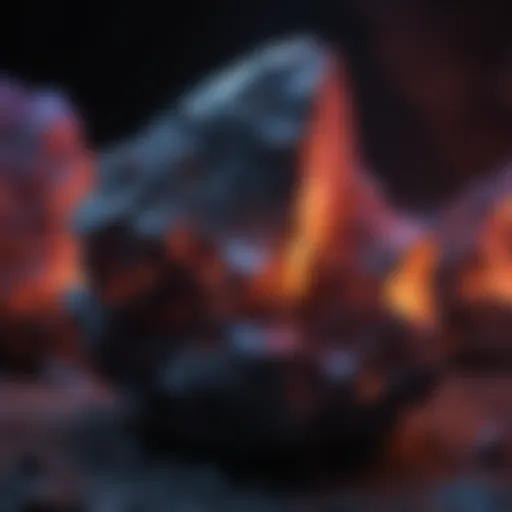 Fluorescent mineral glowing under black light